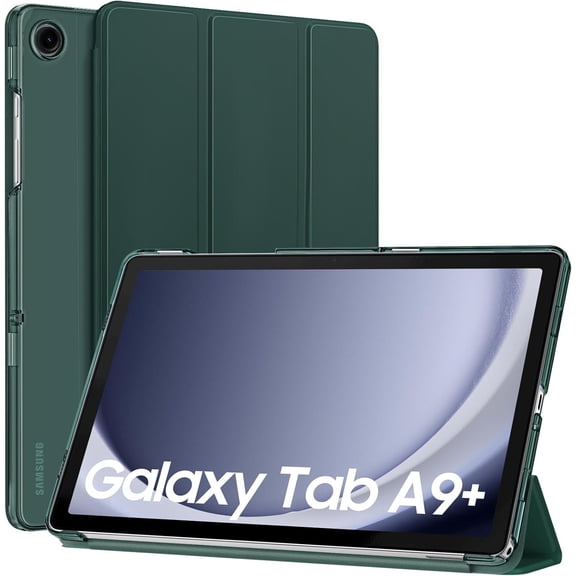 KOMI Case for Galaxy Tab A9+/A9 Plus 11 inch 2023, Slim Stand Protective Smart Cover with Hard PC Translucent Back Shell for Tab A9 Plus Tablet (SM-X210/X216/X218), Auto Wake/Sleep, Midnight Green