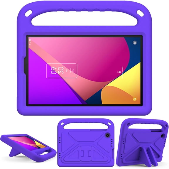 KOMI Case Kids for TCL Tab 8 LE (8.0 Inch) Model 9137W EVA Shockproof Handle Light Weight Stand Cover, Purple