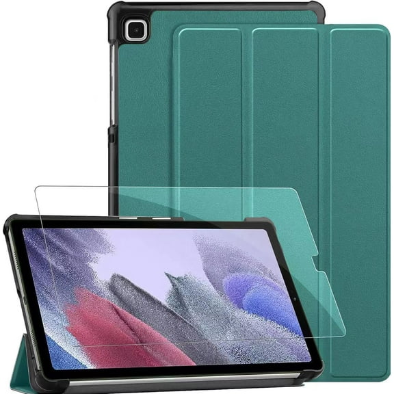 KOMI Case for Samsung Galaxy Tab A7 Lite 8.7" (SM-T220/T225/T227) with Tempered Glass Screen Protector, Tri-Fold Stand, Multi-Angle Viewing, Smart Cover Auto Wake/Sleep