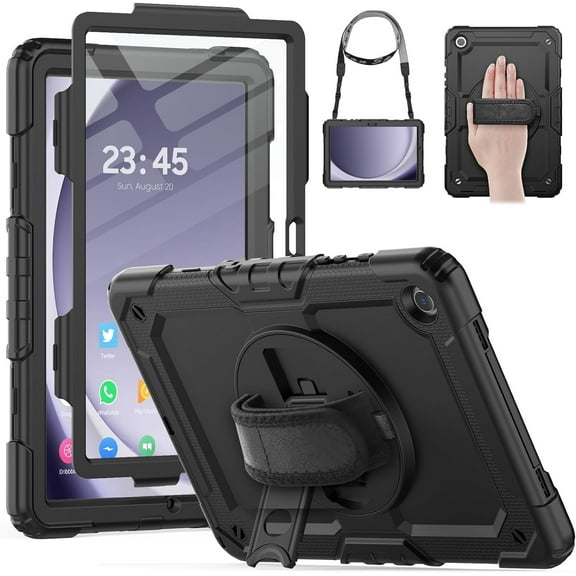 KOMI Case for Samsung Galaxy Tab A9+/ A9 Plus Case 11 Inch, Protective with Screen Protector/Hand Strap/Pen Holder, Sturdy Shockproof Galaxy A9 Plus Tablet Case 2023 SM-X210/X216/X218