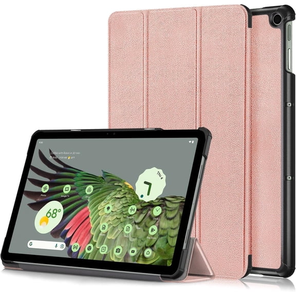 KOMI Case for Google Pixel Tablet 11inch 2023 Release, Folio Slim Cover Lightweight Hard Shell Protective Case with Multi-Angle Stand, Rose Gold