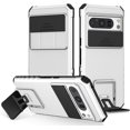 thumbnail image 1 of KOMI Case for Pixel 8 Pro/Pixel 8, Slide Camera Cover Protective Phone Case with Adjustable Holder Stand Shockproof Cover Google Pixel 8 Pro White, 1 of 7