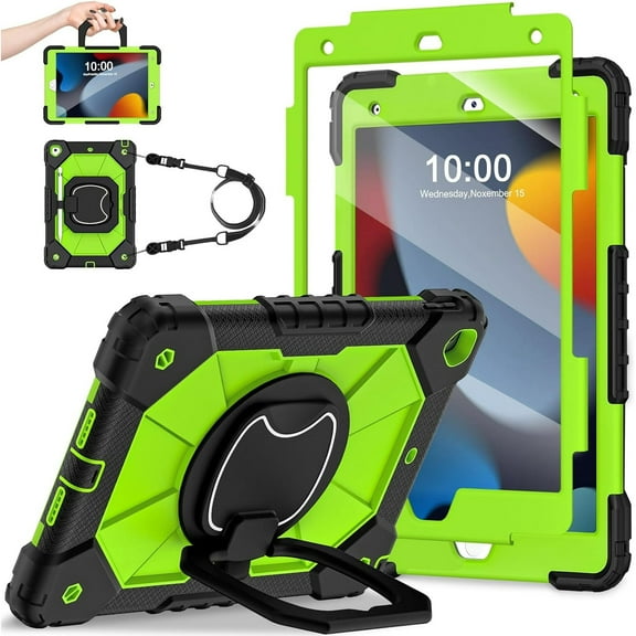 KOMI Case for iPad 9th/ 8th/ 7th Generation Case 10.2 Inch,Heavy Duty Shockproof iPad 10.2 Case 2021/2020/ 2019 with 360°Rotatable Hand/Shoulder Strap,iPad Case 9th Generation