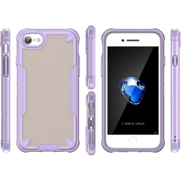 KOMI Case for iPhone 16e 2025 Case with Screen Protector, Translucent Matte PC Hard Back Shockproof Case Slim Thin Phone Cover for iPhone 16e / iPhone SE4 Purple