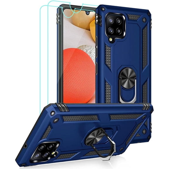 KOMI  Cellular Phone Case for Samsung Galaxy A42 5G, Heavy Duty Protection with Metal Ring Holder Kickstand