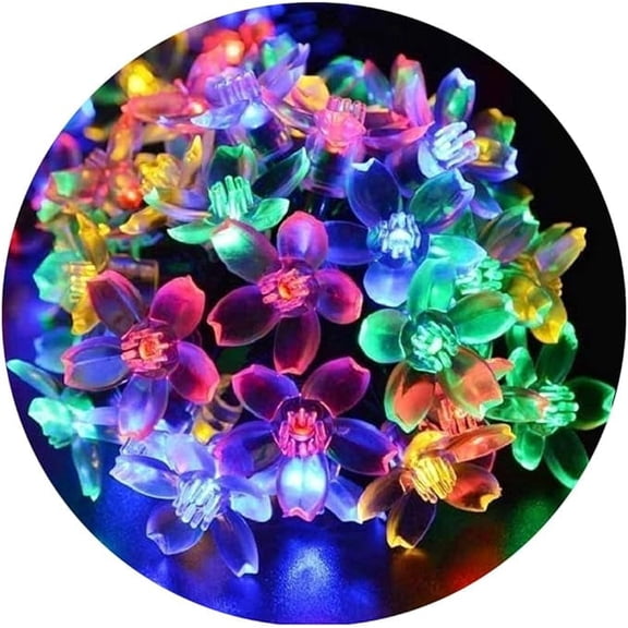 KOMI Christmas Decorations Flower Lights 33 Feet 100 LED String Lights 8 Modes with Memory Function, Extendable Flower String Lights for Bedroom Garden Tree Party (Multicolor)