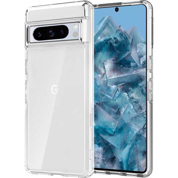 KOMI Clear Shockproof Case Cover for Google Pixel 8 Pro, Crystal TPU Bumper Protective Case
