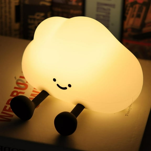 KOMI Cloud Night Light, LED Cute Lamp, Silicone Squishy Lamp Rechargeable Nursery Nightlight with 3 Level Dimmable Bedside Touch Lamp for Bedroom Kids Room Decor