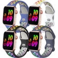 thumbnail image 1 of KOMI Compatible with Apple Watch Band 41mm 40mm 38mm for Women Men, 4 Pack Silicone Sport Replacement Wristband for iWatch SE Series 9 8 7 6 5 4 3 2 1, M/L, 1 of 8