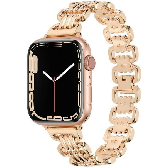 KOMI Compatible with Apple Watch Band 49/46/45/44/42/41/40/38mm Women Men, Dressy Stainless Steel Metal Square Hollow Designer Adjustable Bracelet for iWatch Series 10/9/8/7/6/5/4/3/2/1/SE/Ultra