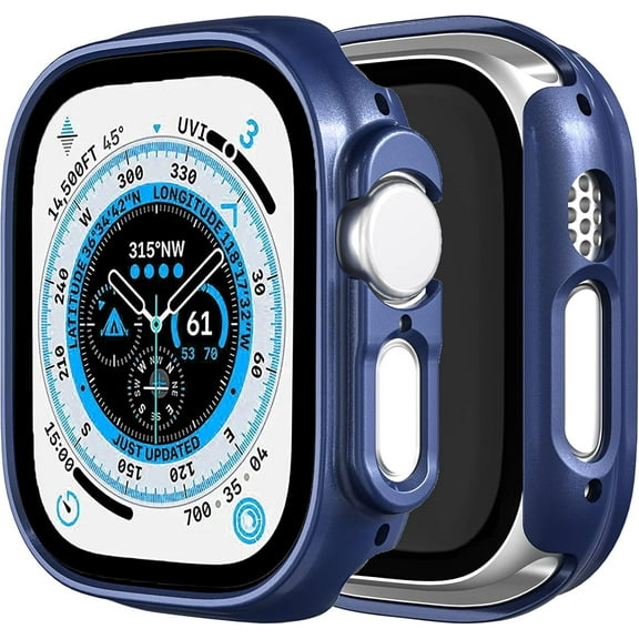KOMI Compatible for Apple Watch Ultra/Ultra 2 49mm Case Hard PC [Without Screen Protector], Ultra-Thin Lightweight Shockproof for Women Men Bumper Case for Apple Watch 49mm Ultra 2(Blue)