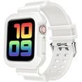 thumbnail image 1 of KOMI Compatible for Clear Apple Watch Band 41mm 40mm 38mm 42mm 44m 45mm 49mm with Case, Women Glitter Bling Sport Strap for iWatch Band Ultra 2/1 Series 9 8 7 6/SE 5 4 3 2 1, Matte White, 1 of 7