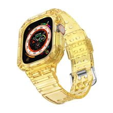 KOMI Compatible for Clear Apple Watch Band 41mm 40mm 38mm 42mm 44m 45mm 49mm with Case, Women Glitter Bling Sport Strap for iWatch Band Ultra 2/1 Series 9 8 7 6/SE 5 4 3 2 1, Neon Green