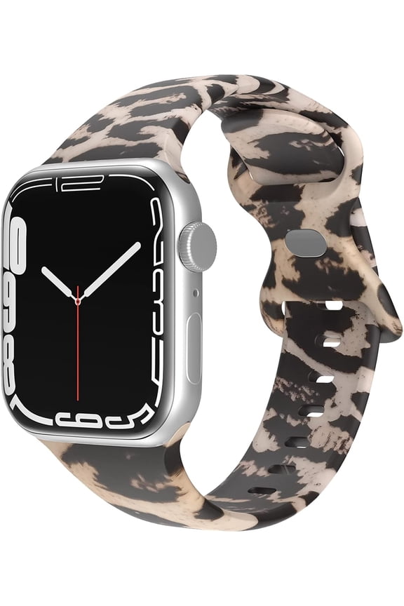 Compatible with Kids Apple Watch Band 38mm 40mm 41mm for Boys Girls, Cute Double-Sided Pattern Printed Strap Compatible with iWatch Series 10/9/Ultra/8/7/6/5/4/3/2/1/SE Classic Leopard