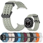 KOMI Compatible with Samsung Galaxy Watch 7 Ultra 47mm Band 2024, Adjustable Soft Breathable Silicone Replacement Bands Straps Wristbands for Samsung Galaxy Watch 7 Ultra Men Women Gray Green