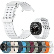 KOMI Compatible with Samsung Galaxy Watch 7 Ultra 47mm Band (2024), Adjustable Soft Breathable Silicone Replacement Bands Straps Wristbands for Samsung Galaxy Watch 7 Ultra Men Women White