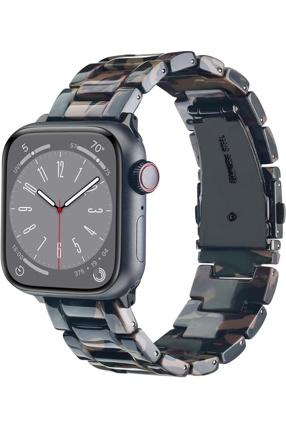 Compatible with Series 8/7/9 Resin Apple Watch Bands 45mm 44mm 42mm,Fashion Resin Bracelet Wristband with Stainless Steel Buckle for iWatch Ultra 49mm Series 6/5/4/3/2/1/SE