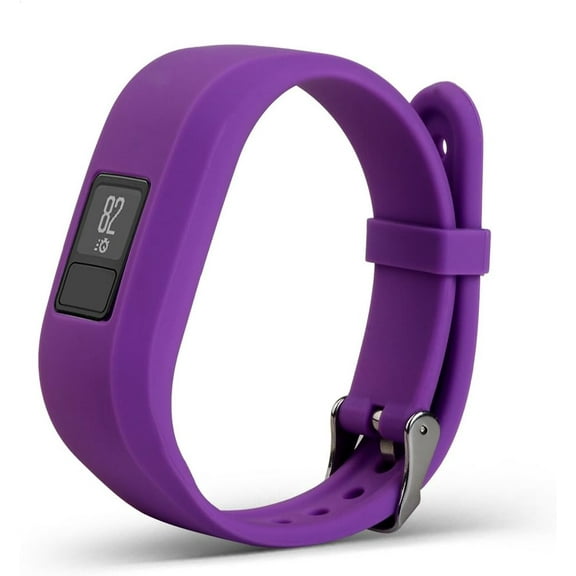 KOMI Compatible with Vivofit 3 Bands - Silicone Replacement Sport Band with Plastic Clasps Compatible with Garmin Vivofit 3 Activity Tracker Wireless Wristband Bracelet Purple