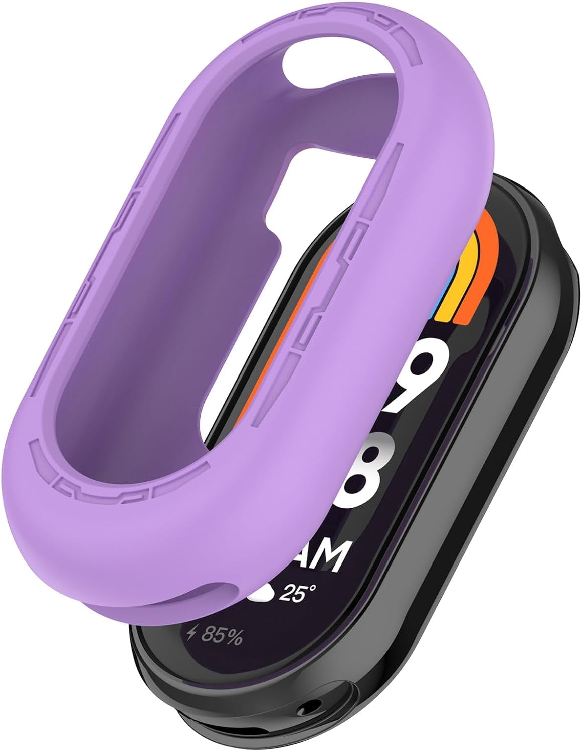 KOMI Compatible with Xiaomi MI Band 9 Case, Soft Silicone Shock-Proof Protector Shell Replacement Protective Case for Xiaomi MI Smart Band 9/Band 9NFC Accessories (Purple)
