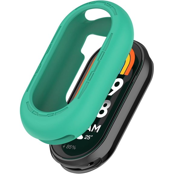 KOMI Compatible with Xiaomi MI Band 9 Case, Soft Silicone Shock-Proof Protector Shell Replacement Protective Case for Xiaomi MI Smart Band 9/Band 9NFC Accessories (Teal)