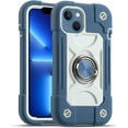 thumbnail image 1 of KOMI Compatible with iPhone 14 Case/iPhone 13 Case 6.1 Inch with Built-in 360°Rotating Ring Stand, Military Grade Drop Protection Full Body Rugged Heavy Duty Protective Cover Blue, 1 of 7