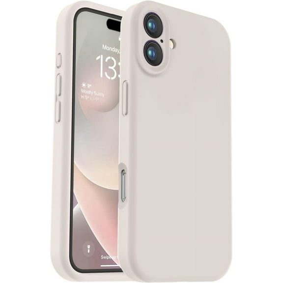 KOMI Compatible with iPhone 16 Case, Liquid Silicone Upgrade [Camera Protection] [Soft Anti-Scratch Microfiber Lining] Shockproof Phone Case for iPhone 16 6.1 inch Stone