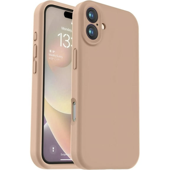 KOMI Compatible with iPhone 16 Pro Case, Liquid Silicone Upgrade [Camera Protection] [Soft Anti-Scratch Microfiber Lining] Shockproof Phone Case for iPhone 16 Pro 6.3 inch Light Brown