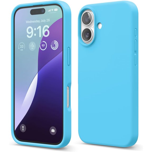 KOMI Compatible with iPhone 16 Pro Case, Premium Liquid Silicone Case, Full Body Protective Cover, Shockproof, Slim Phone Case, Anti-Scratch Soft Microfiber Lining, 6.3 inch Ocean Blue
