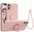 thumbnail image 1 of KOMI Compatible with iPhone 16 Pro Case, Silicone with 360°Ring Kickstand Holder (Support Magnetic Car Mount) Soft Silk Microfiber Cloth Designed for iPhone 16 Pro 6.3inch 2024 Pink, 1 of 6