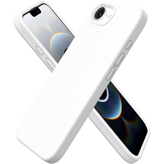 KOMI Compatible with iPhone 16e Case 6.1"(2025), Liquid Silicone 3 Layers Full Covered Soft Gel Rubber Phone Case,Shockproof Protective Cover with Anti-Scratch Microfiber White