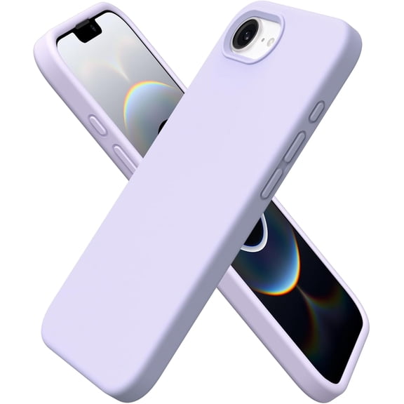 KOMI Compatible with iPhone 16e Case 6.1"(2025), Liquid Silicone 3 Layers Full Covered Soft Gel Rubber Phone Case,Shockproof Protective Cover with Anti-Scratch Microfiber Pastel Lilac