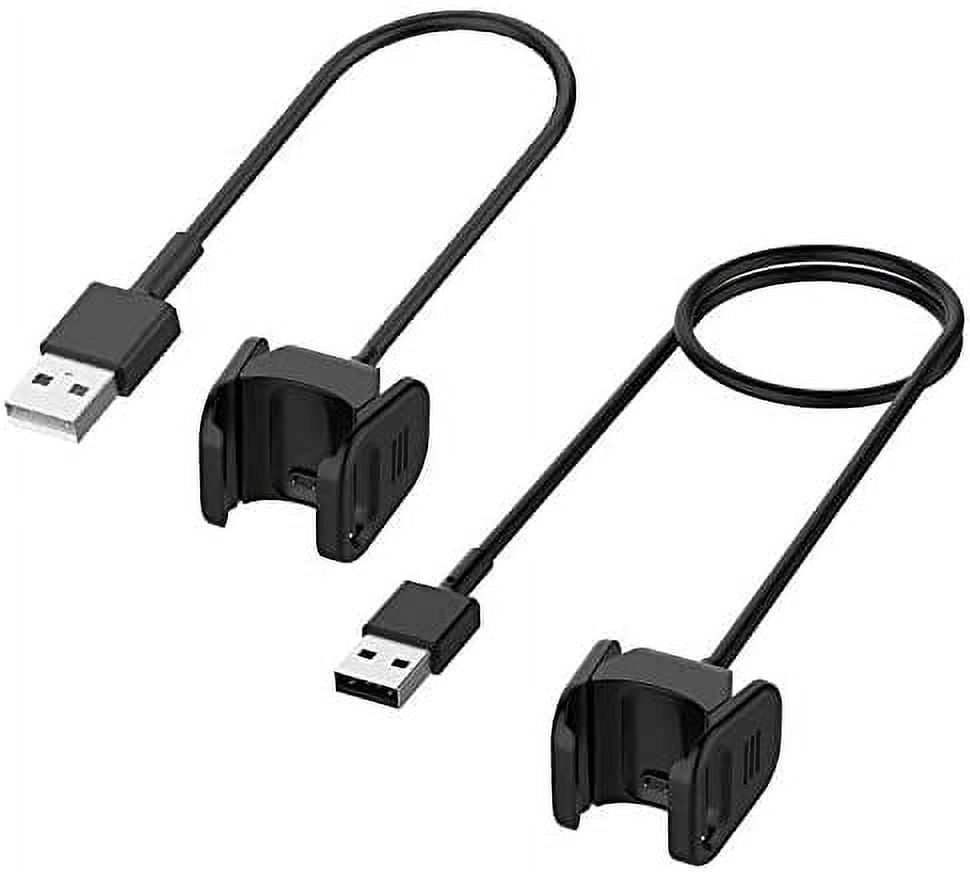 Fenzer USB Charger Cable For Fitbit Charge HR Fitness Tracker - Fast Charge, Black, Heavy Duty (B2G1 Deal)
