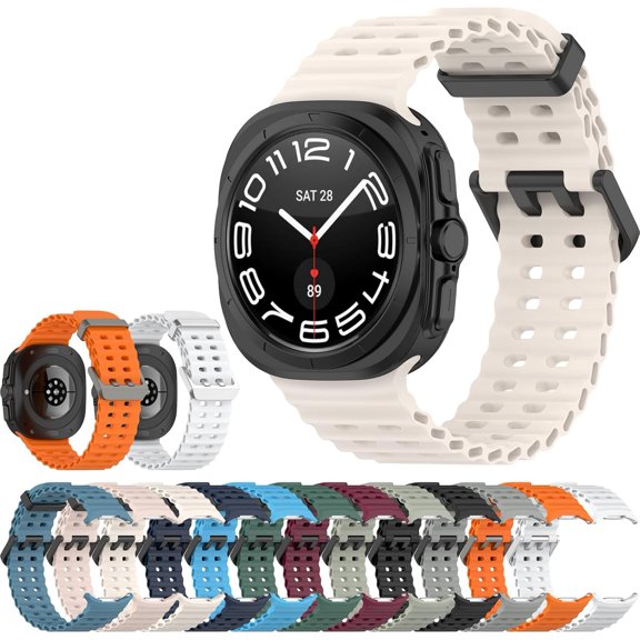 KOMI Compatible with Samsung Galaxy Watch 7 Ultra Band, for Galaxy Watch 7 Ultra Bands, for Galaxy Watch Ultra Bands Starlight