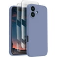 thumbnail image 1 of KOMI Designed for iPhone 16 Case, Silicone Upgraded [Camera Protection] Phone Case with [2 Screen Protectors], Soft Anti-Scratch Microfiber Lining Inside, 6.1 inch, Lavender Gray, 1 of 6