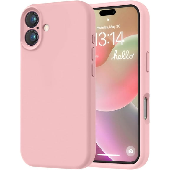 KOMI Designed for iPhone 16 Pro Case, Premium Silicone with [Soft Anti-Scratch Microfiber Lining] Shockproof Protective Phone Case for Men Women Girls 6.3", Pink Sand
