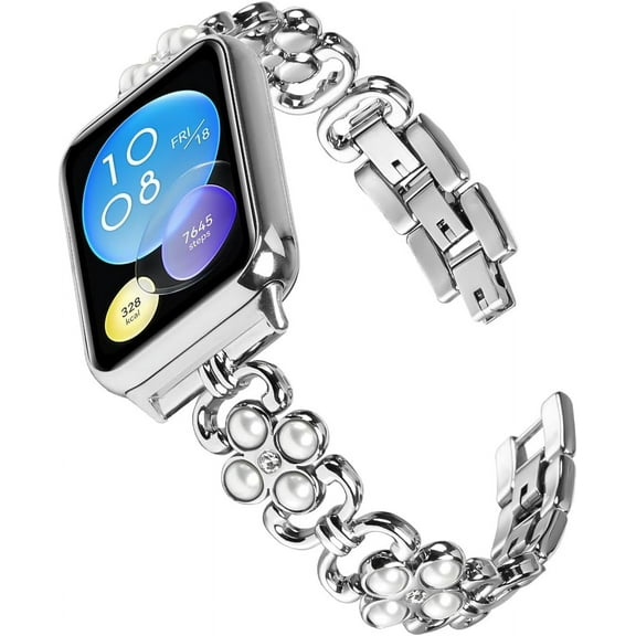 KOMI Fit for Xiaomi Smart Band 8 Pro Bands for Women Men, Feminine Shiny Stainless Steel Metal Bands Replacement Bands Bracelet Straps Wristbands for Xiaomi Smart Band 8 Pro Fitness Tracker Silver