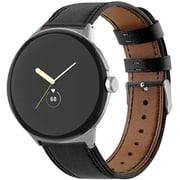 KOMI Floral Band Compatible for Google Pixel Watch 2 Soft Genuine Leather Strap Replacement Wristband Bracelet for Women Men for Google Pixel Watch 2 Waterproof Sport Bands Black