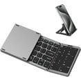 thumbnail image 1 of KOMI Foldable Bluetooth Keyboard, Folding Wireless Portable Keyboard with Touchpad & Number Pad, Multi-Device Rechargeable Travel Keyboard for Windows iOS Android Tablet/Smartphone/Laptop/PC, Gray, 1 of 9