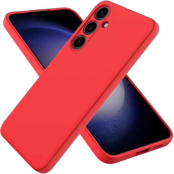 KOMI Galaxy S24 Plus Silicone Case, Cute Matte Liquid Silicone Protective Cover, Skin Feel, Full Body Protective, Anti-Fall Soft Shell Protector for Samsung Galaxy S24 Plus Case, Red