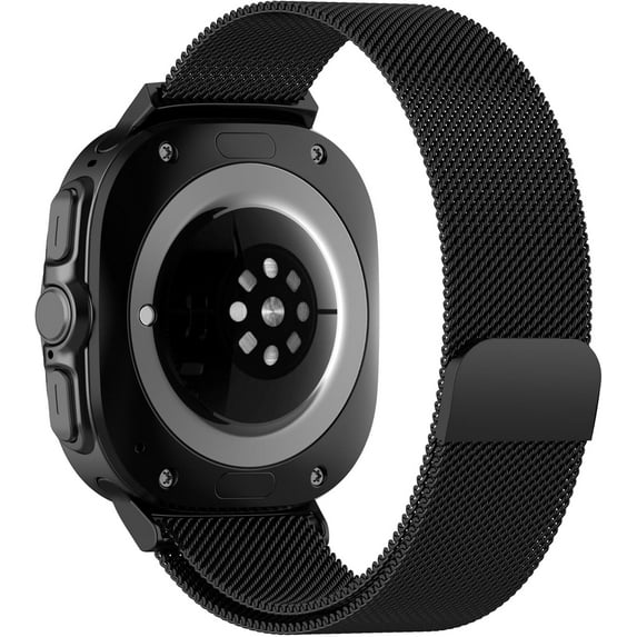 KOMI Galaxy Watch Ultra Bands,Stainless Steel Mesh Loop Magnetic Clasp Replacement Strap Compatible for Samsung Galaxy Watch Ultra Band 47mm Women Men 2024 Black