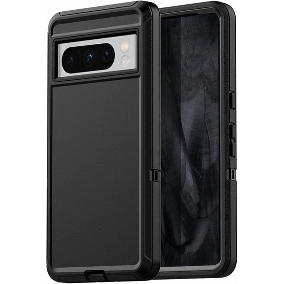 KOMI Google Pixel 8 Pro Case, Heavy Duty Shockproof Rugged Tough Black