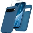 thumbnail image 1 of KOMI for Google Pixel 9/9 Pro Case, Silicone Phone Case with 1 Screen Protector, Soft Anti-Scratch Microfiber Lining, Full Body Shockproof Slim Cover Support Wireless Charging, Navy Blue, 1 of 8