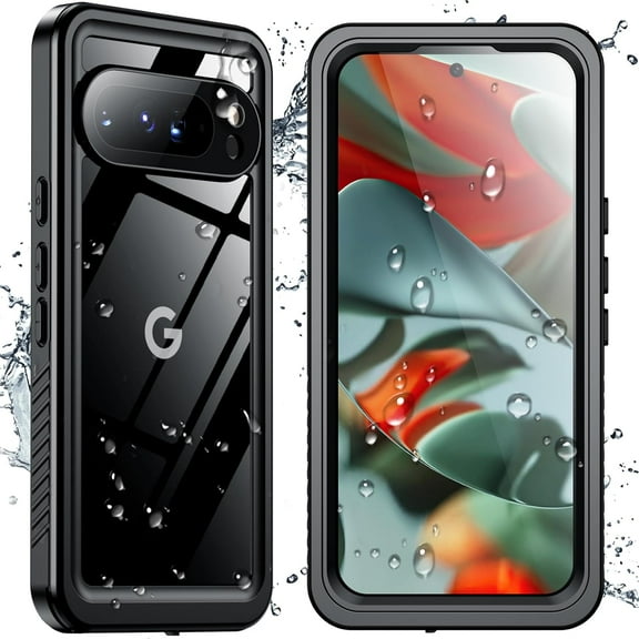 KOMI for Google Pixel 9 Case Waterproof, [12FT Military Drop Proof] [IP68 Waterproof] [360°Full Body Protection] Heavy Duty Protective Cover for Pixel 9 6.3”-Black