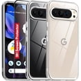 thumbnail image 1 of KOMI for Google Pixel 9 Pro XL Case Clear, [20X Anti-Yellowing] Transparent Shockproof Pixel 9 Pro XL Phone Case with [Tempered Glass Screen Protector][Built-in 4 Airbags][10FT Military] (Clear, 1 of 7