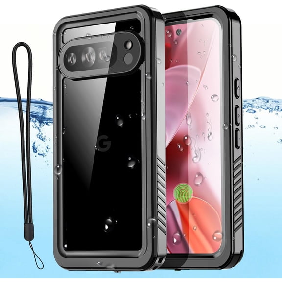 KOMI for Google Pixel 9 Pro XL Case Waterproof, Clear Water Proof Shockproof Dustproof Snowproof Full Body Rugged Transparent Underwater Phone Cover Built-in Screen Protector
