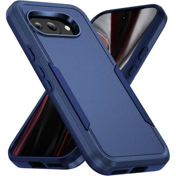 KOMI for Google Pixel 9a Case: Dual Layer Protective Heavy Duty Cell Phone Cover Shockproof Rugged with Screen Protector - Military Protection Bumper Tough - Google Pixel 9A 6.3inch, Blue