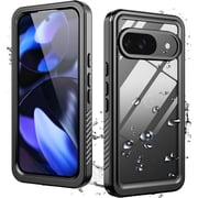 KOMI for Goolge Pixel 9 Case, Waterproof Case with Built-in Screen Protector, Rugged Full Body Underwater Dustproof Shockproof Drop Proof Protective Cover, Black