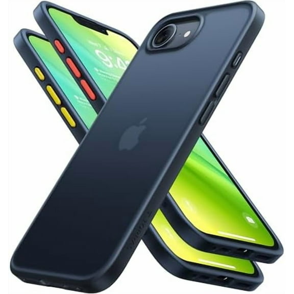 KOMI Guardian Shockproof for iPhone 16e Case 2025, Military-Grade Test Protection Durable Anti-Scratch Slim Thin Translucent Matte Hard Back Case for iPhone 16e 6.1", Black