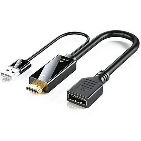 KOMI HDMI to DisplayPort Cable, 4K@60Hz HDTV to DP 3840 * 2160, Audio-video Synchronisation,1.8M / 0.23M, Compatible with Computer, Set Top Box, Laptop, PS5/4, Projector, TV, (1.8 metres, DP Male)