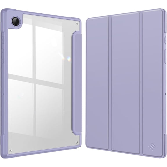 KOMI Hybrid Slim Case for Samsung Galaxy Tab A8 10.5 Inch 2022 Model (SM-X200/X205/X207), Shockproof Cover with Clear Transparent Back Shell, Auto Wake/Sleep, Lilac Purple